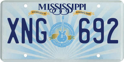 MS license plate XNG692