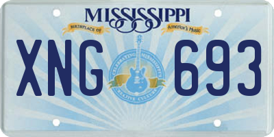 MS license plate XNG693