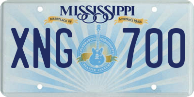 MS license plate XNG700