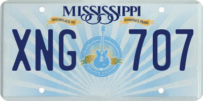 MS license plate XNG707