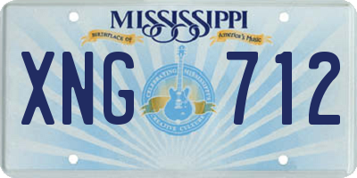 MS license plate XNG712