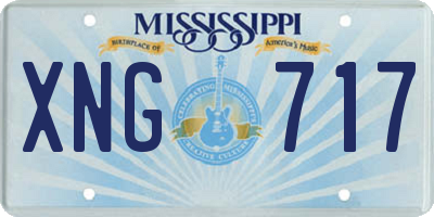 MS license plate XNG717