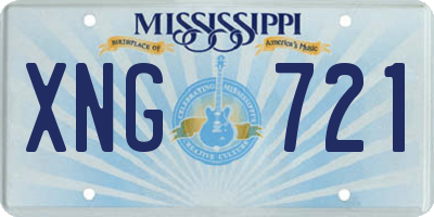 MS license plate XNG721