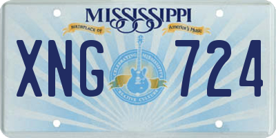 MS license plate XNG724