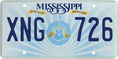 MS license plate XNG726