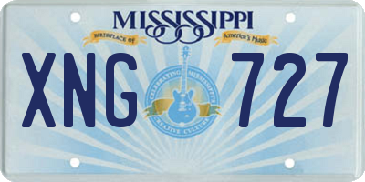 MS license plate XNG727