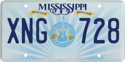 MS license plate XNG728