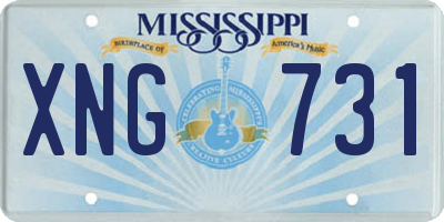 MS license plate XNG731