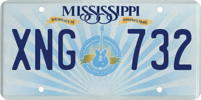 MS license plate XNG732