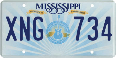 MS license plate XNG734