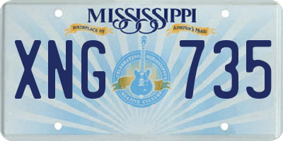 MS license plate XNG735