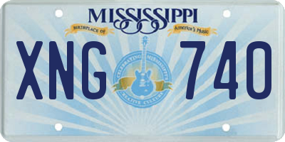 MS license plate XNG740