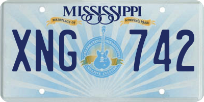 MS license plate XNG742