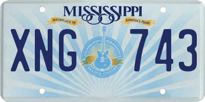 MS license plate XNG743
