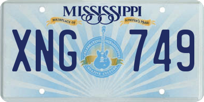 MS license plate XNG749