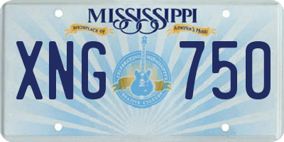 MS license plate XNG750