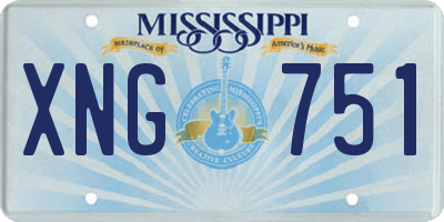 MS license plate XNG751