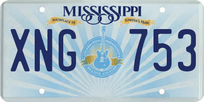 MS license plate XNG753