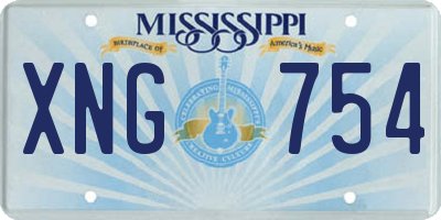 MS license plate XNG754