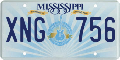 MS license plate XNG756