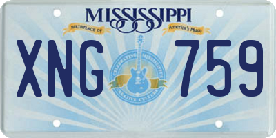 MS license plate XNG759