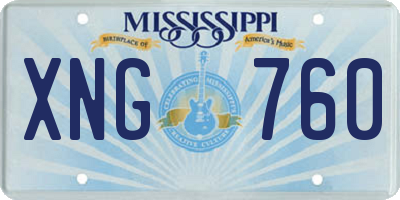 MS license plate XNG760