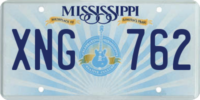 MS license plate XNG762