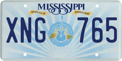 MS license plate XNG765