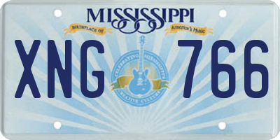 MS license plate XNG766