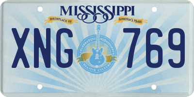 MS license plate XNG769