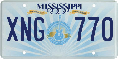MS license plate XNG770
