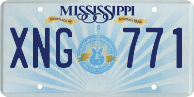 MS license plate XNG771