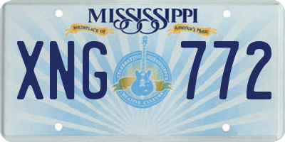 MS license plate XNG772