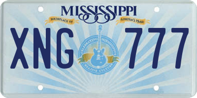 MS license plate XNG777