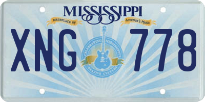 MS license plate XNG778