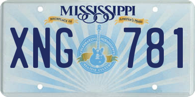 MS license plate XNG781