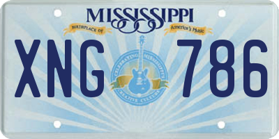 MS license plate XNG786