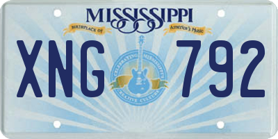 MS license plate XNG792