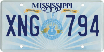 MS license plate XNG794