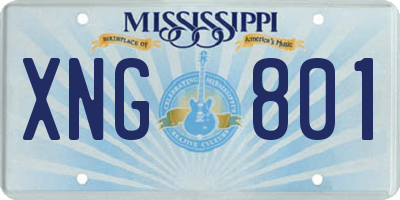 MS license plate XNG801