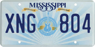 MS license plate XNG804