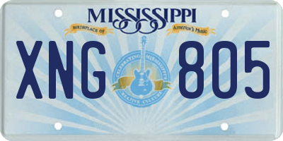 MS license plate XNG805