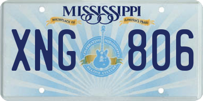 MS license plate XNG806