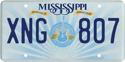 MS license plate XNG807