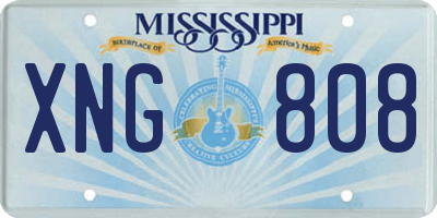 MS license plate XNG808