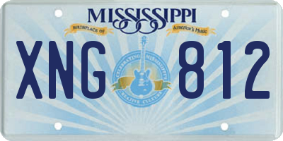 MS license plate XNG812