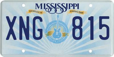 MS license plate XNG815