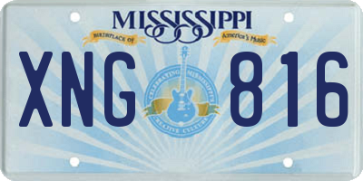 MS license plate XNG816