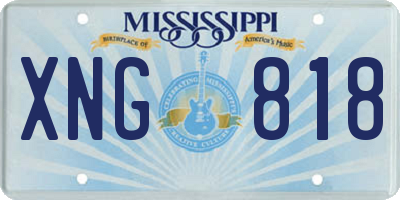 MS license plate XNG818