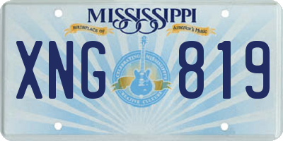 MS license plate XNG819